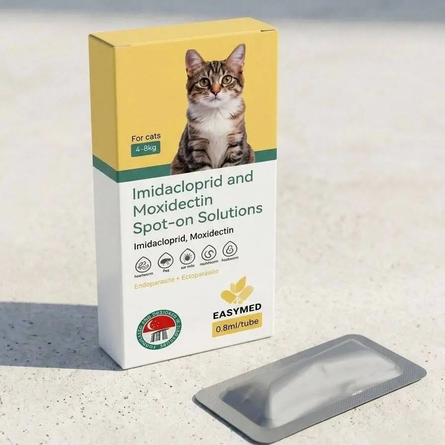 - EASYMED Spot-on For Cats 4-8kg ថ្នាំបន្តក់កម្ចាត់ចៃនិងព្រូនឆ្មា