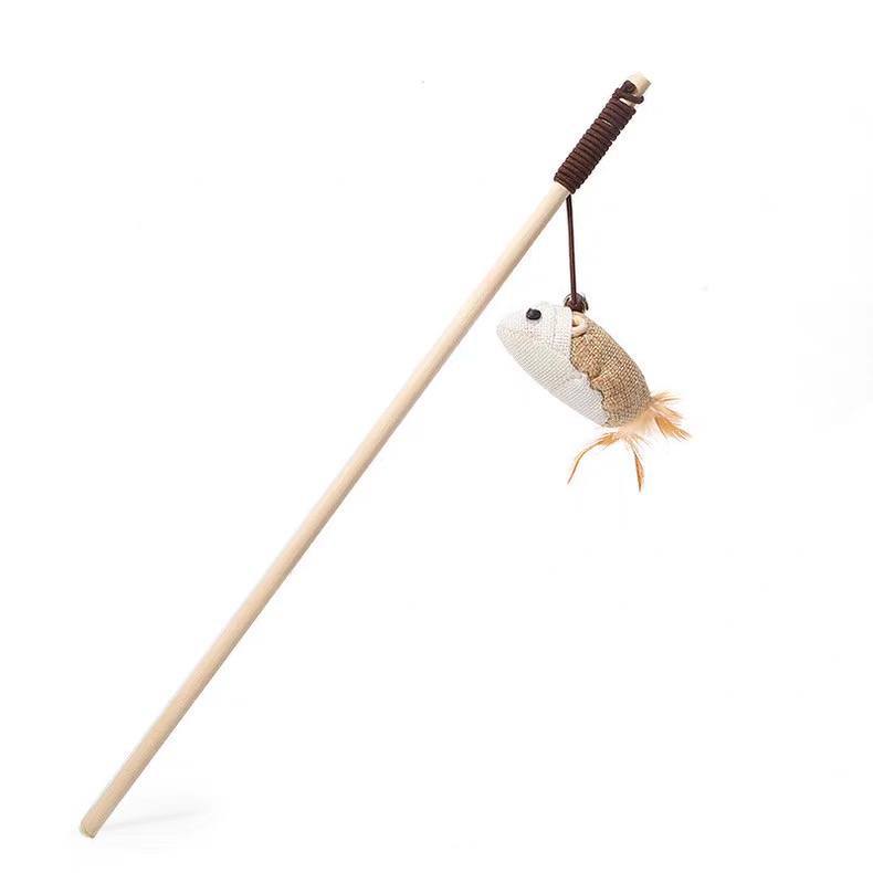 - Cat Toy Stick ចង្កឹះឈើឆ្មា