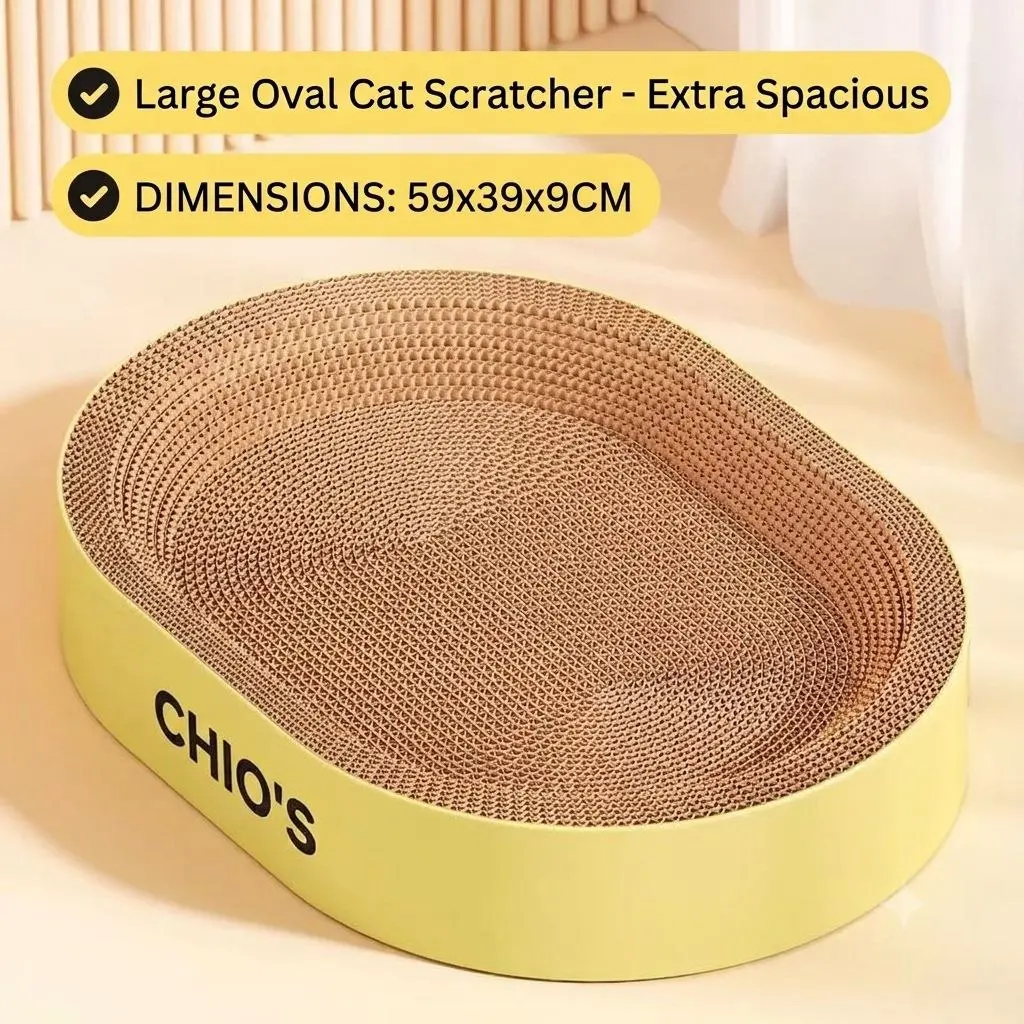 - Cat Toy Scratcher Oval Size 59x39x9cm ឈូសក្រចកឆ្មា