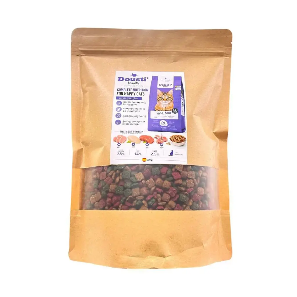 - Dousti Family Cat Dry Food Mix Flavors 1kg