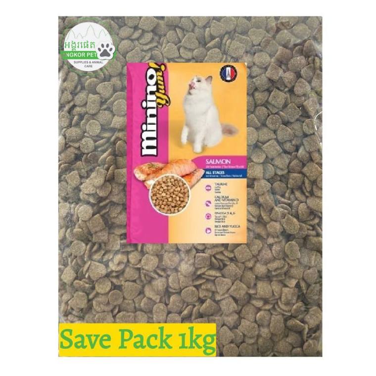 - Minino Dry Cat Food Salmon ត្រីសាលម៉ុន​​1kg