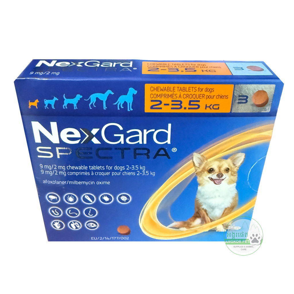 - Nexgard Spectra 2-3.5kg (1box=3tablets)