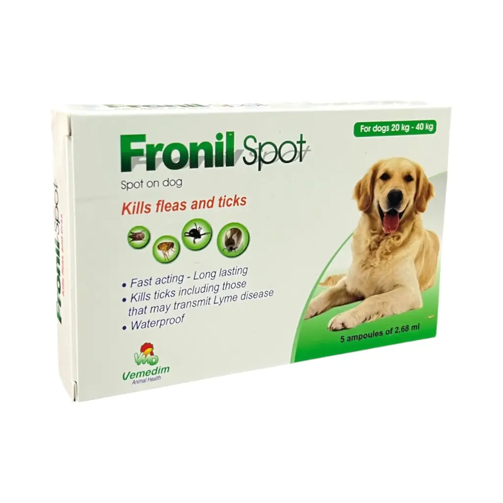 - Vemedim Fronil Spot On Dog 20-40kg (1box=5 Tubes) ថ្នាំចៃ