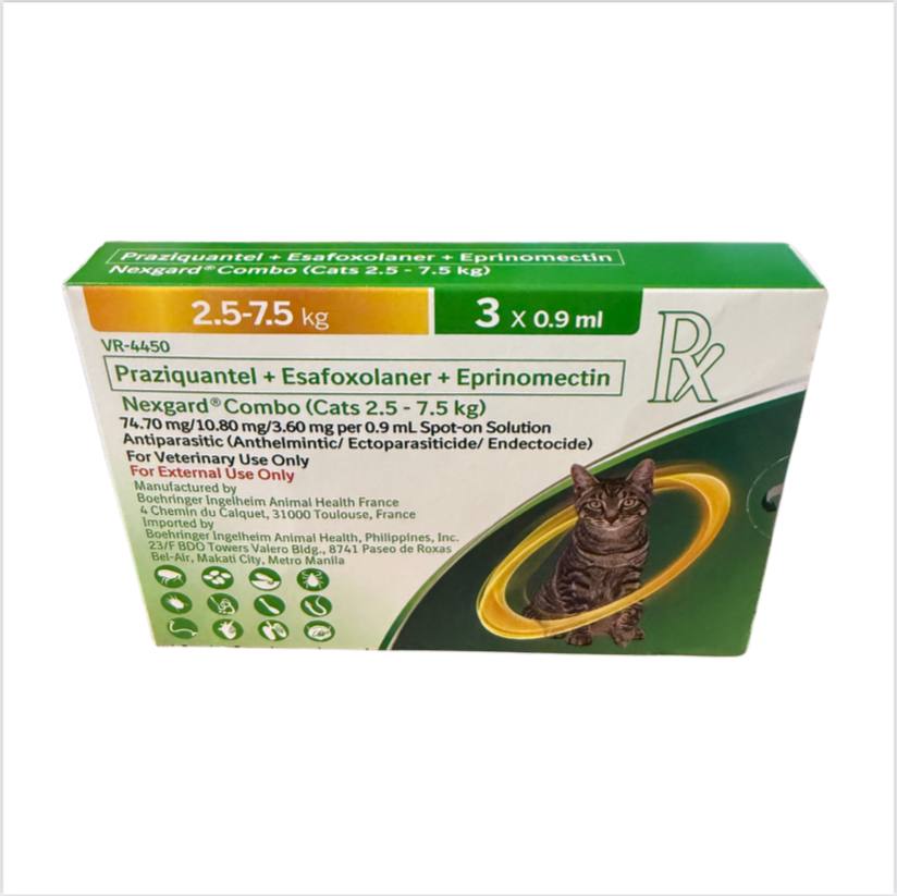 -Nexgard Combo Cat 2.5-7.5Kg (1box=3tablets)