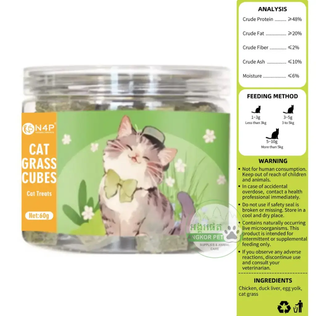 - N4P Cat Grass Cubes 60g ស្មៅឆ្មា