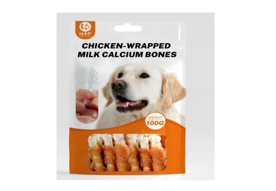 - N4P Dog Treat Chicken Milk Calcium Bone100g