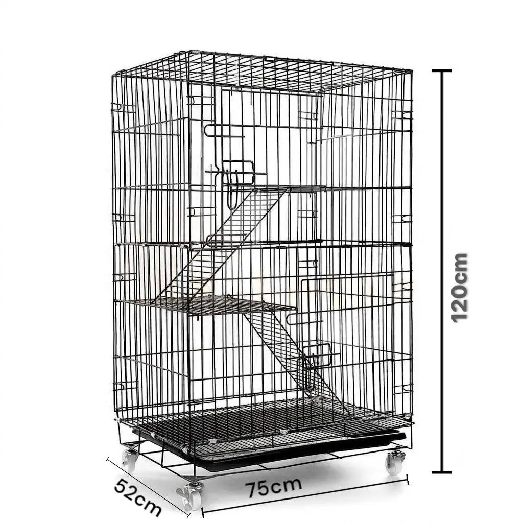 - Cat Cage Black Size: 75x52x120cm/ទ្រុងឆ្មា