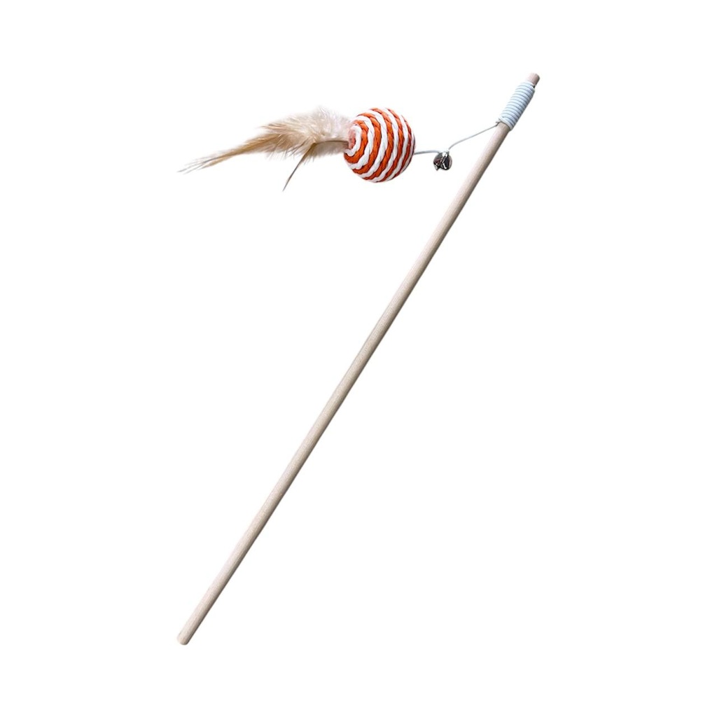 -Cat Toy Stick ចង្កឹះឈើឆ្មា(រាងបាល់)