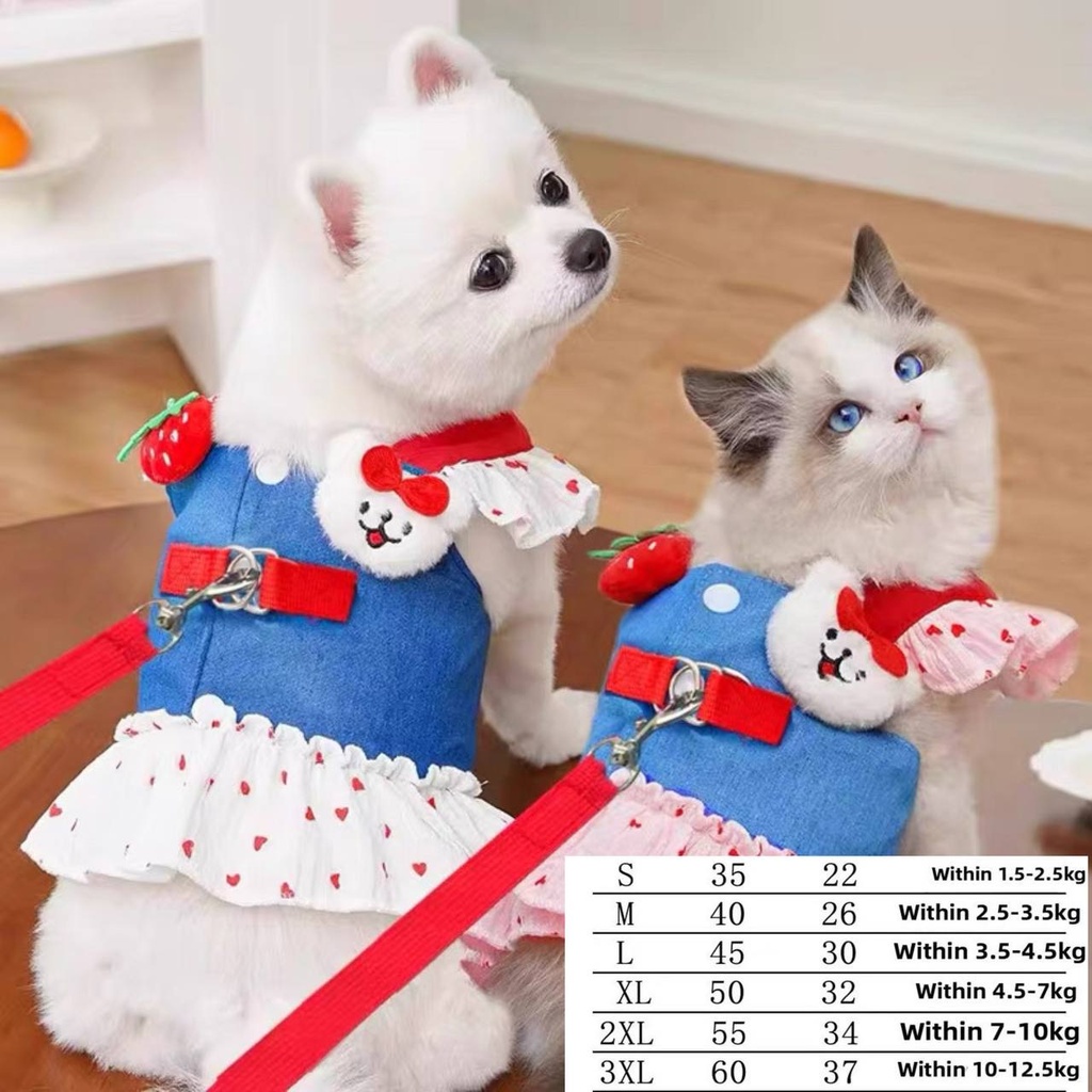 Dress with Leash រ៉ូប+ខ្សែបណ្តើរ (Size S-3XL)