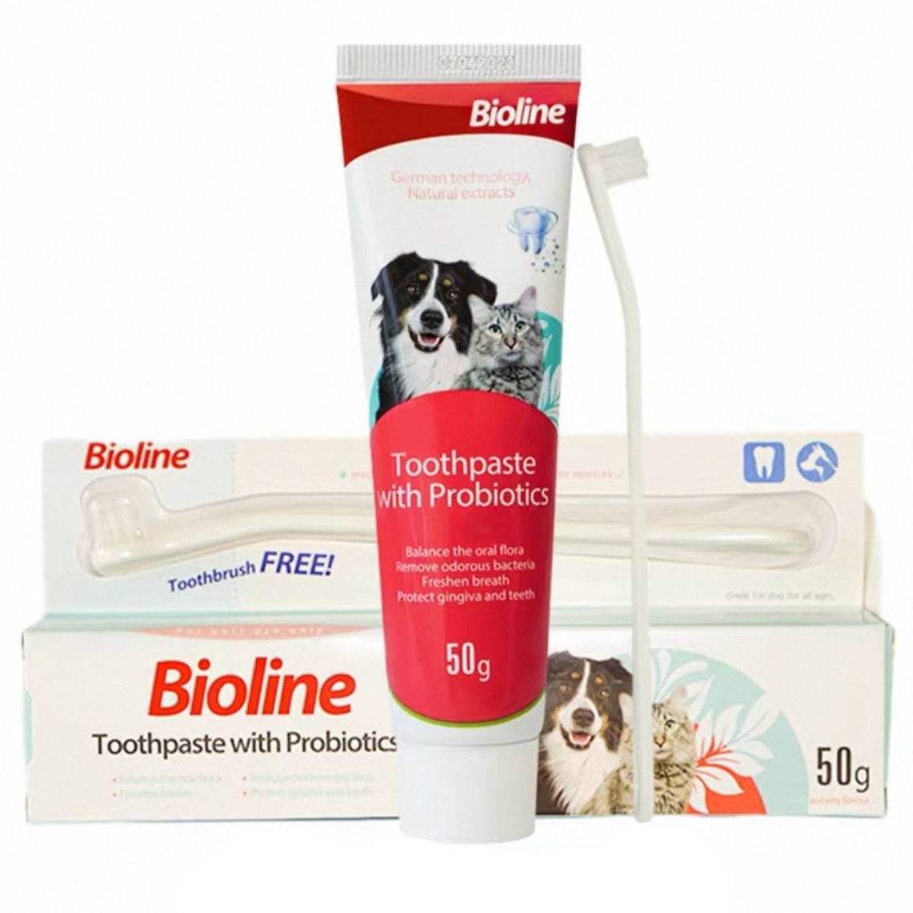 Bioline Dental Care Set With Probiotics ឈុតច្រាស់ដុះធ្មេញ+ថ្នាំដុះធ្មេញ