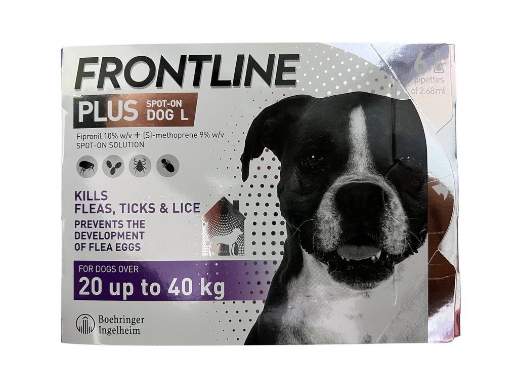 Frontline Plus Dog 20 Up To 40kg (1box=6pipettes)