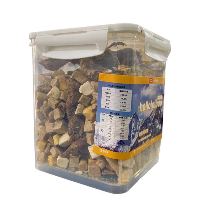 - Freeze-Dried Snacks Chicken+Raw Meat +Egg Yolk+Beef Liver+Chick 500g