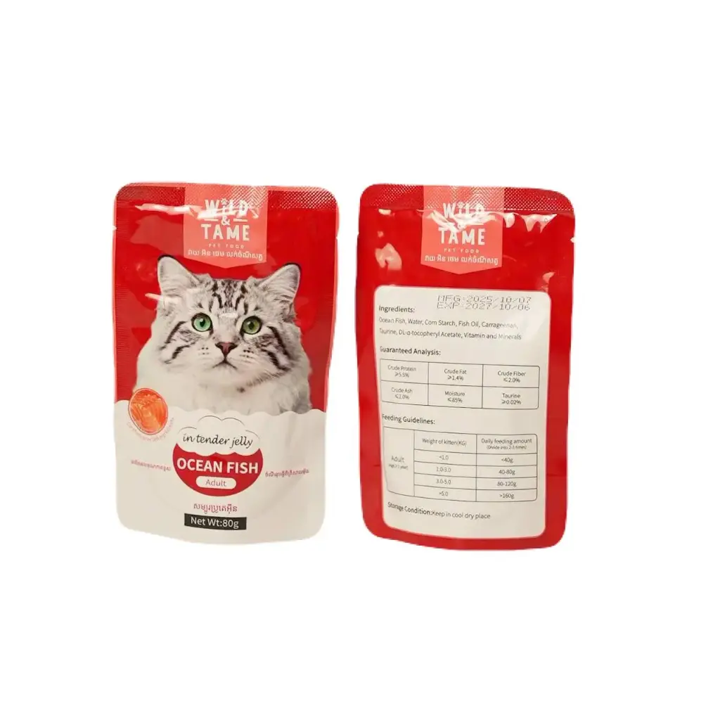 - Wild & Tame Wet Cat Food Adult Ocean Fish 80g