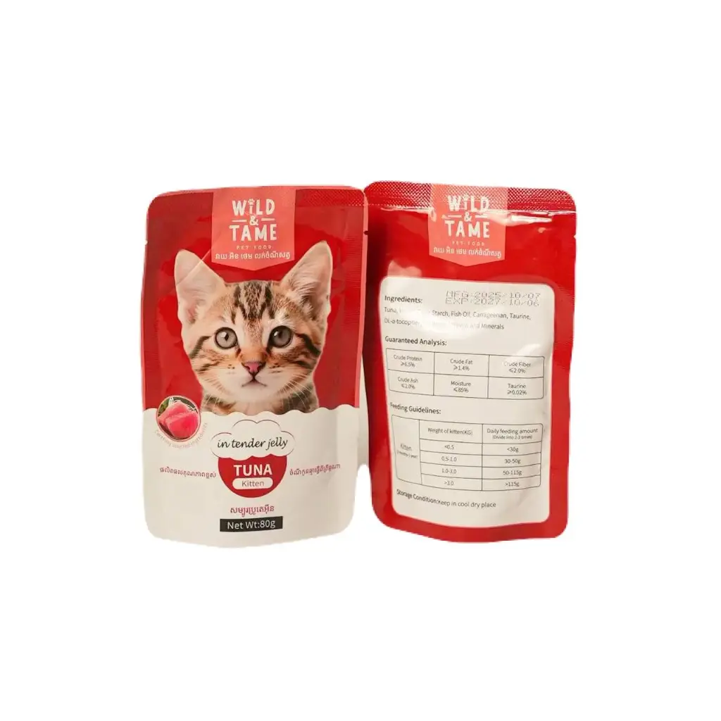 - Wild & Tame Wet Cat Food Kitten Tuna 80g