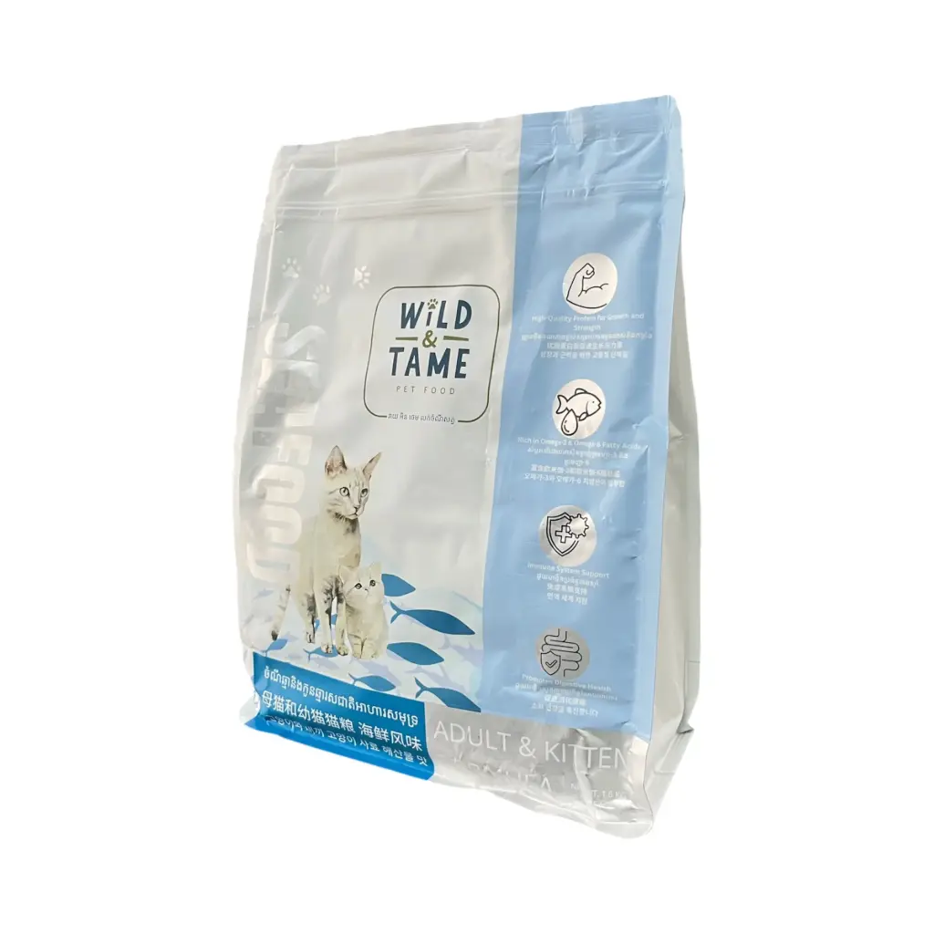 - Wild & Tame Dry Cat  Food Seafood For Kitten & Adult 1.6kg