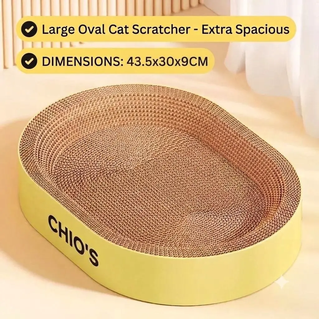 - Cat Toy Scratcher Oval Size 43.5x30x9cm ឈូសក្រចកឆ្មា