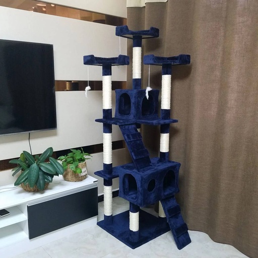[B0000000083] - Cat Tree blue ផ្ទះឆ្មាធំ 170X50X70
