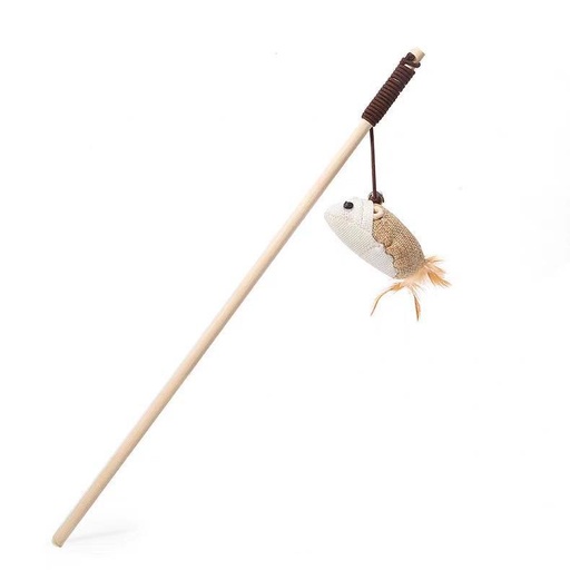 [B0000000251] - Cat Toy Stick ចង្កឹះឈើឆ្មា