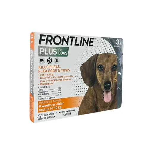 [B0000002003] - Frontline Plus For Dogs Up to 10kg (1box=3pipettes)