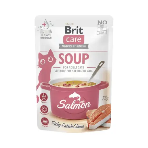 [8595602569212] - Brit Care Soup & Salmon For Adult Cats 75g
