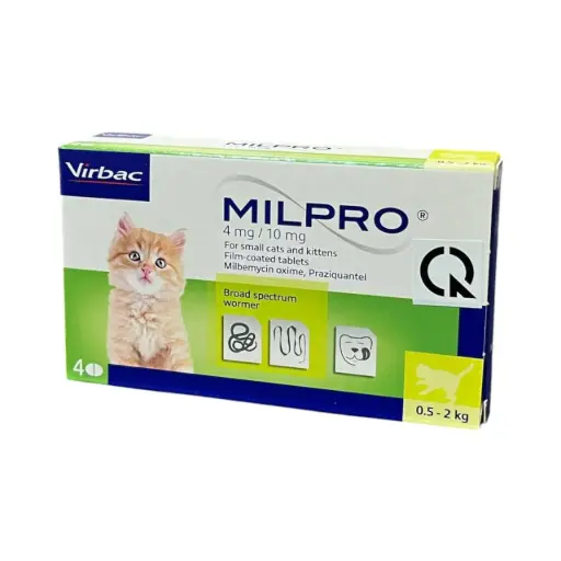 [B0000002173] - Virbac Milpro Wormer Tablet For Cat 0.5-2kg ថ្នាំព្រូនឆ្មា