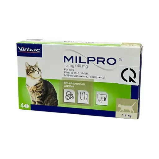 [B0000002174] - Virbac Milpro Wormer Tablet For Cat Over 2kg ថ្នាំព្រូនឆ្មា