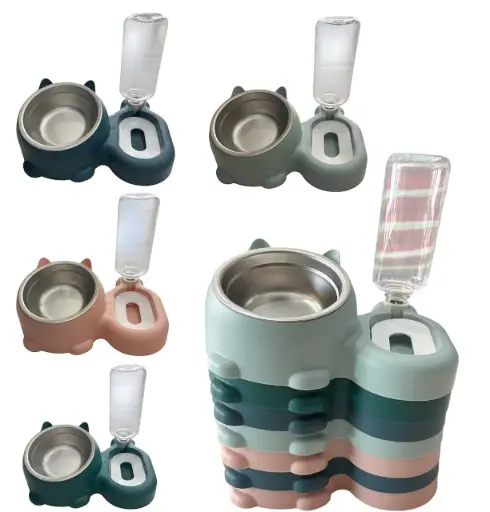 [B0000000095] - Pet Bowl & Auto Refill Water Bottle ធុងដាក់ចំណីនិងទឹក