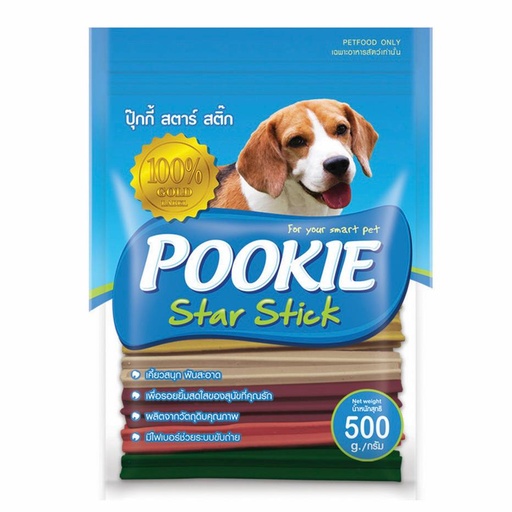 [B0000000349] Pookie Dog Treat Star Stick 500g