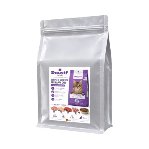 [B0000002256] - Dousti Family Cat Dry Food Mix Flavors For Adult 1.3kg