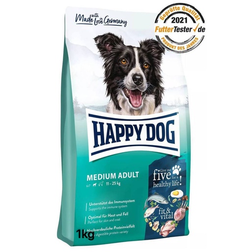 [4001967135237] - Happy Dog Dry Dog Food Medium Adult 1kg