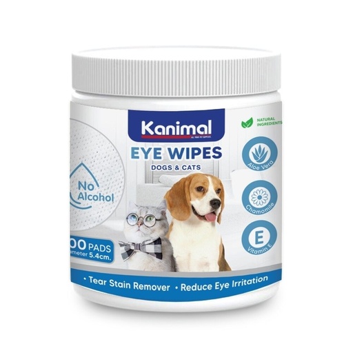 [8859739201736] - Kanimal Pet Eye Wipes (Round Shape) 100pads 5.4cm