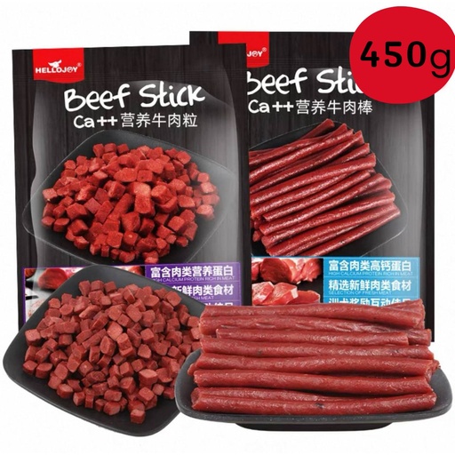 -HelloJoy Dog Treat Beef Stick 450g សាច់គោដើម