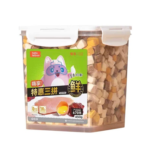 [6937139918255] -Helloleiboo Treat Chicken+chicken liver+egg yolk 450g