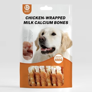 [6977020210020] - N4P Dog Treat Chicken Milk Calcium Bone100g