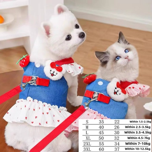 [B0000001352] Dress with Leash រ៉ូប+ខ្សែបណ្តើរ (Size S-3XL)