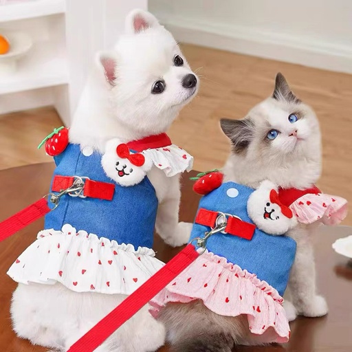 [B0000001353] Dress with Leash រ៉ូប​+ខ្សែបណ្តើរ​​ (4XL :12.5-15kg)