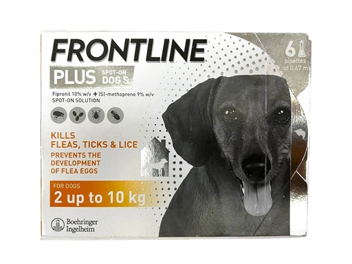 [5012917012217] - Frontline Plus Dog 2up to 10kg(1box=6pipettes)
