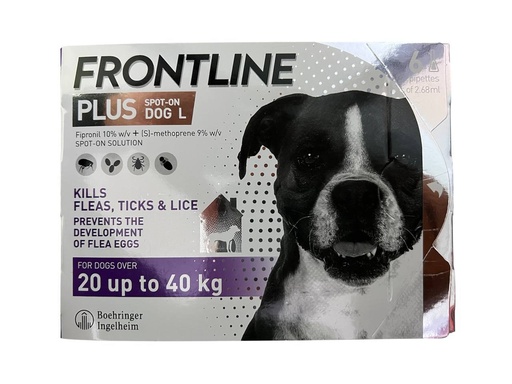 [5012917012286] Frontline Plus Dog 20 Up To 40kg (1box=6pipettes)