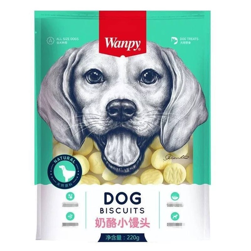 [6927749801320] -Wanpy Dog Biscuits Cheese Flavor 220g