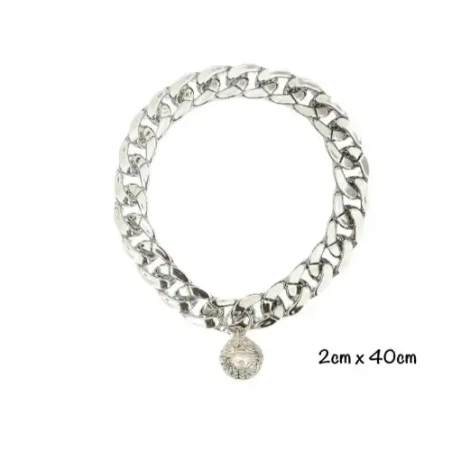 [B0000002086] - Pet Collar Sliver Color 2x40cm