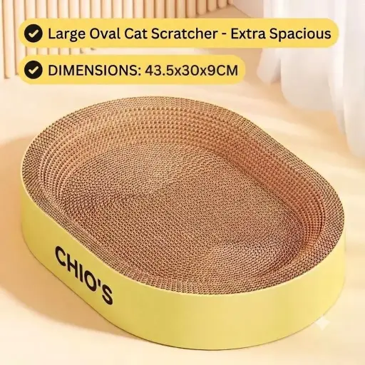 [B0000002190] - Cat Toy Scratcher Oval Size 43.5x30x9cm ឈូសក្រចកឆ្មា