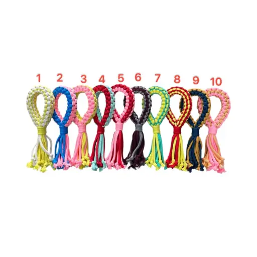 [B0000002281] - Dog Toy Rope Single Loop Two Colors 1pcs ខ្សែពួរសម្រាប់ឆ្កែរាងរង្វង់ពីរពណ៌